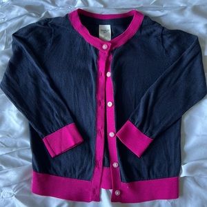Navy & fuchsia girls’ cardigan